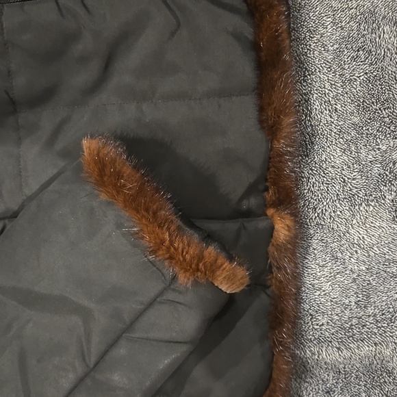 Andrew Marc Black Jacket with Brown Fur Trim size M - Picture 3 of 6